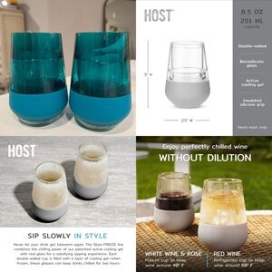 Host Wine Freeze Cooling Cups- Teal (Set of 2)